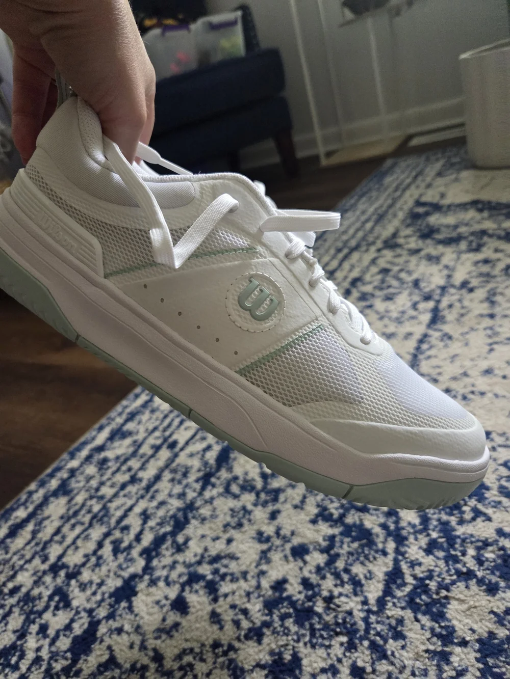 Wilson Women’s White Sneakers with Mint Trim